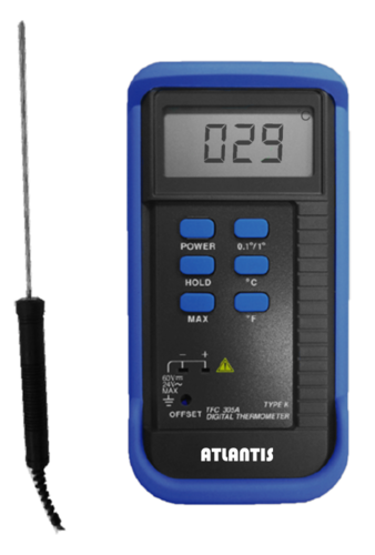 ATFC-305A 攜帶型數位熱電偶溫度計（單通道型）— 搭配壓力錶使用，溫壓複合現場量測解決方案