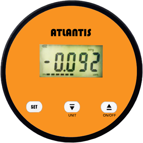 DMPG-X022 數位微差壓錶 — 適用靜態低壓差量測，量程選擇1.5倍法則之典型應用