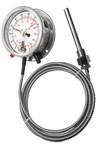 FTC系列 隔測型接點溫度計 — 蒸氣管線溫壓複合監控，搭配2倍量程壓力錶使用