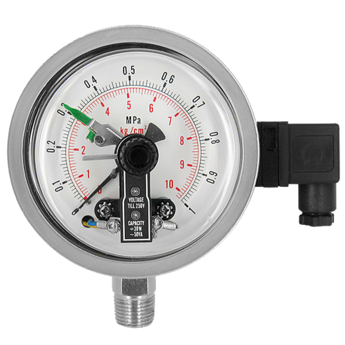 ECS 滑動式接點壓力錶 - 滑動接點設計可設定上下限壓力警報，適合需頻繁校正週期管理的工業製程監控